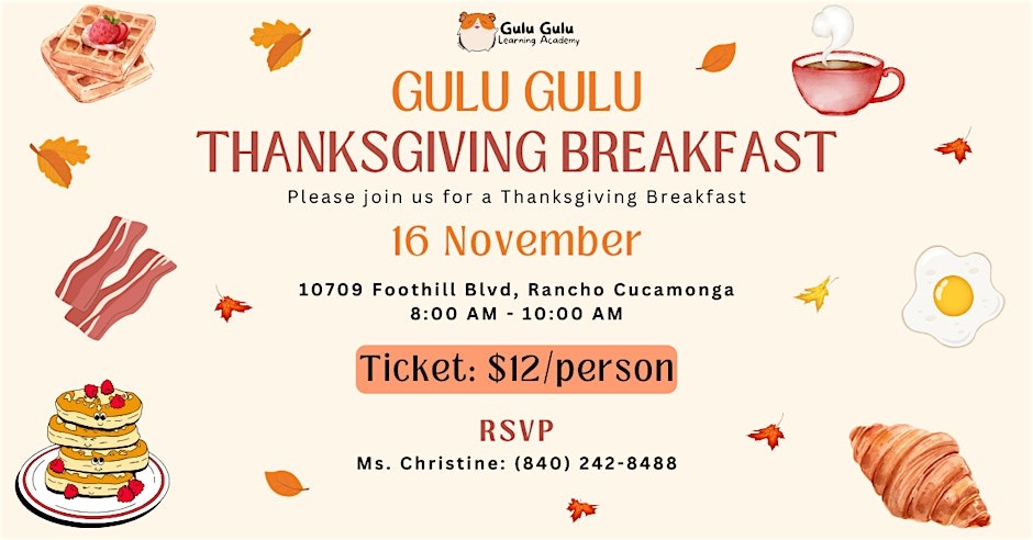 Gulu Gulu’s Thanksgiving Breakfast: A Festive Start to Your Holiday